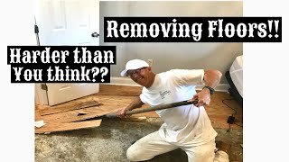 DIY How To Remove Wood Glue Down Floors [upl. by Eupheemia]