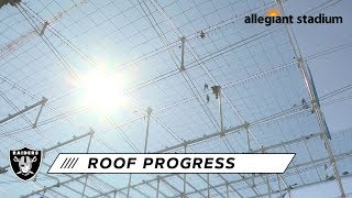 Allegiant Stadium Roof Reaches Big Milestone  Las Vegas Raiders [upl. by Nauqel]