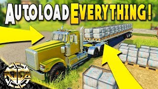 AUTOLOAD EVERYTHING  EGGS COTTON BALES PALLETS ALL IN ONE  Farming Simulator 19 Gameplay [upl. by Allimac]