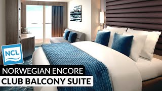 Norwegian Encore  Club Balcony Suite Full Tour amp Review 4K  Category MA MB MC [upl. by Bivins]