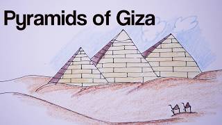 How to draw Giza pyramids [upl. by Eikceb330]