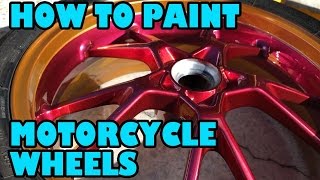 How to Paint Motorcycle Wheels Speed T Project [upl. by Nairdad]