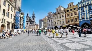 Prague Walk from the Castle to the Astronomical Clock Through Charles Bridge Czech Republic [upl. by Amero786]