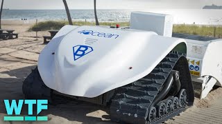 Meet the fully electric robot cleaning beaches 🌴 [upl. by Zetneuq204]