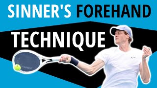 Jannik Sinner Forehand Analysis  The Secret To Gigantic Power [upl. by Orose]