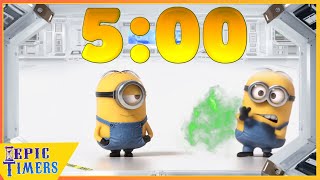 5 minute minions timer with music and farts [upl. by Eniffit]