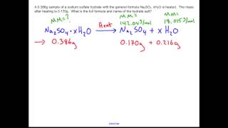 Unknown Hydrate Determination Chemistry Sample Problem [upl. by Skiba]