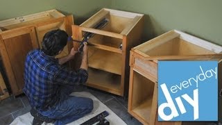 How to Install Kitchen Cabinets  Buildipedia DIY [upl. by Sosthena]