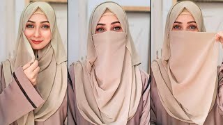 Full Coverage GeorgetteChiffon Niqab Style Ramadan2024 Special Hijab Tutorial  DrSidra9oor [upl. by Eeleak]