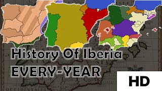 Very Detailed History of Iberia  Timeline HD Stone AgeModern Age 12 Million BCE  2021 CE [upl. by Atnuhs]