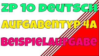 ZP 10 Deutsch Aufgabentyp 4a Beispielaufgabe MSA [upl. by Cartwell]