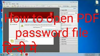 How to Open PDF Password protected file ITRBank statement Adhar card [upl. by Dorlisa]