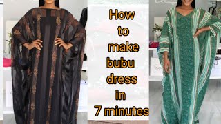 How to cut and sew bubu kaftan dress in 7 minutes Nelostitches [upl. by Hyland589]