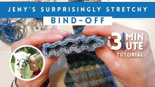 How to Knit Jenys Surprisingly Stretchy BindOff [upl. by Aleiram12]