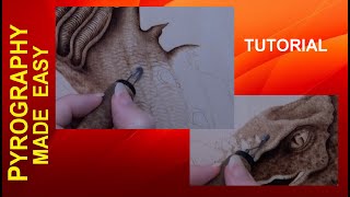 Wood Burning  Dragon Skin Texture  pyrography tutorial [upl. by Donahoe667]