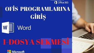 1DERS  SIFIRDAN OFİS PROGRAMLARI DERSİ  MS WORDOffice programlarına giriş [upl. by Ydda]