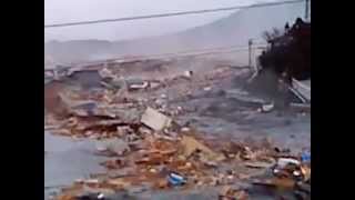 2011 Japan Tsunami ascending the river in Kesennuma extended [upl. by Onivag367]