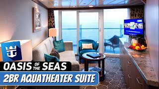 Oasis of the Seas  2BR Spacious Aqua Theater Suite Tour amp Review 4K  Royal Caribbean Cruise [upl. by Northrop]