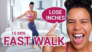 FAST Walking in 15 minutes  Fat Burning Walk at Home [upl. by Indira492]