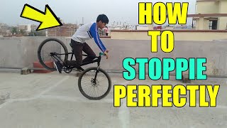 HOW TO DO STOPPIE PERFECTLY  STEP BY STEP CYCLE WHEELIE  CYCLE STUNTSlearnstoppie cyclestunt [upl. by Enelra595]