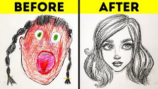 25 EASY DRAWING TRICKS FOR BEGINNERS  SIMPLE DRAWING AND PAINTING TUTORIALS AND TIPS [upl. by Laith]