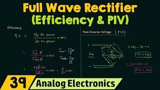 Full Wave Rectifier Efficiency amp PIV [upl. by Oinimreh358]