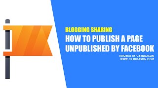 How to publish a page that Facebook unpublished [upl. by Mannos]