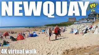 Newquay  Cornwall  Town Centre to Fistral Beach  4K Virtual Walk  June 2021 [upl. by Folly274]