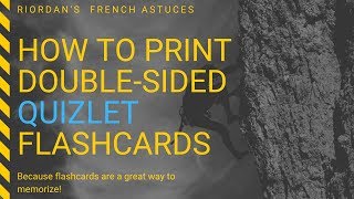 Print double sided Quizlet flashcards [upl. by Asel410]