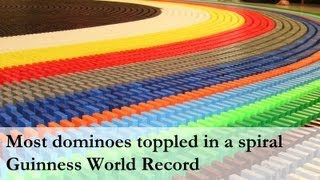 Guinness World Record  50500 dominoes toppled in a spiral Highlight version [upl. by Agemo]