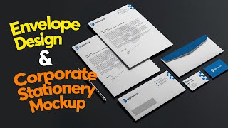 How to Create Envelope Design in Illustrator  How to use Branding Mockups [upl. by Nosdivad]