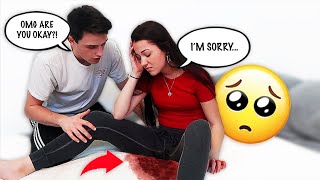 PERIOD PRANK ON BOYFRIEND CUTE REACTION [upl. by Squire]