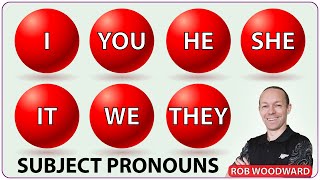 Subject Pronouns in English  I You He She It We They  Basic English Lesson [upl. by Ahsiened]