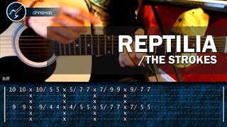 Cómo tocar quotReptiliaquot de The Strokes en Guitarra Acústica HD Tutorial COMPLETO  Christianvib [upl. by Aihsrop976]