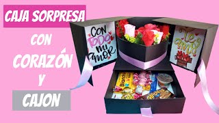 Gift Box  Caja sorpresa con cajon y corazon  DIY [upl. by Analli]