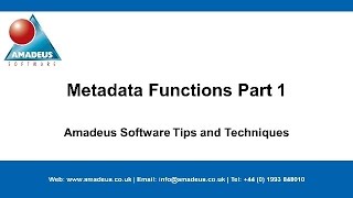 SAS Tip Metadata Functions Part 1 [upl. by Floyd]