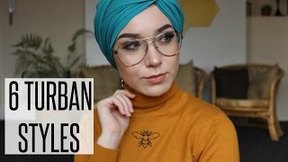 6 TURBAN STYLES with Chiffon Scarves  NABIILABEE [upl. by Eselahc]