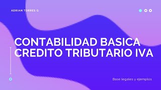 CONTABILIDAD BÁSICA  CRÉDITO TRIBUTARIO DE IVA EN ECUADOR 2020 [upl. by Asher]