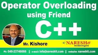 Operator Overloading using Friend in C  C Tutorial  Mr Kishore [upl. by Bergeron]