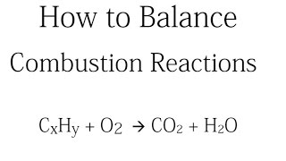 How To Balance Combustion Reactions [upl. by Eiser]