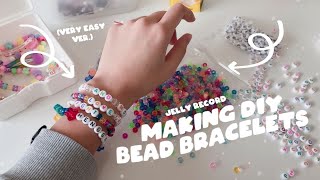 making simple bead bracelets 🍭  jelly record [upl. by Hentrich]