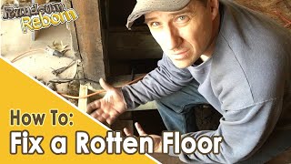 DIY How To FIX A ROTTEN FLOOR  Repairing Damaged Floor Joists [upl. by Arihsak]