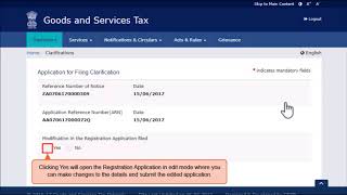 How to file clarification in GST application Raised by the departmentstep by step [upl. by Lasorella535]