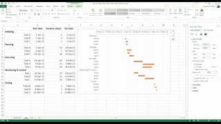 How To Create a Basic Gantt Chart in Excel 2013 [upl. by Aiderfla]