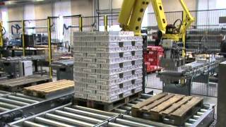 Fully automatic robot palletizing system [upl. by Bobbi701]