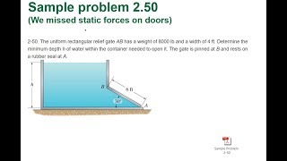 Static Forces on doors Fluid Mechanics ENG8320 [upl. by Barimah]