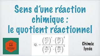 Sens dune réaction chimique  le quotient réactionnel [upl. by Eirret]