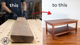 How to Build a Coffee Table from Rough Wood  DIY Woodworking [upl. by Jelena]