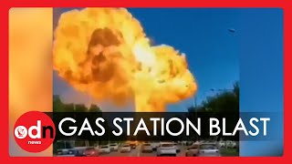 Massive Explosion at Gas Station in Russia Releases Huge Mushroom Cloud [upl. by Nnaik]