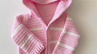 Pink Single Crochet Baby Sweater [upl. by Coridon]